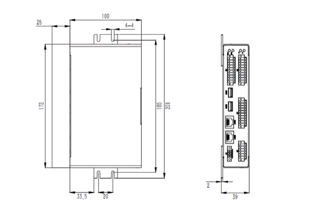 NIMC2000N-C(CODESYS软件)运动控制器尺寸